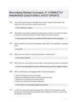 Bloomberg Market Concepts 21 CORRECTLY ANSWERED QUESTIONS LATEST UPDATE