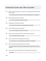 Contractor's Exam prep  100% Accurate!!