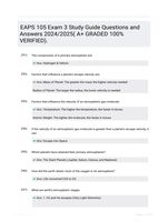 EAPS 105 Exam 3 Study Guide Questions and Answers 2024/2025( A+ GRADED 100% VERIFIED).