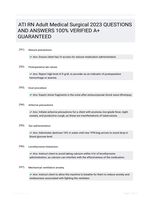ATI RN Adult Medical Surgical 2023 QUESTIONS AND ANSWERS 100% VERIFIED A+ GUARANTEED