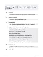 Microbiology CSCC Exam 1 2024/2025  already graded A+