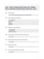 Unit 1 RECA EXAM QUESTIONS (56 TERMS) WITH VERIFIED DEFINITIONS UPDATED 2024