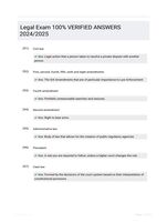 Legal Exam 100% VERIFIED  ANSWERS 2024/2025