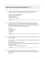 Legal Exam Questions Modules 1-3