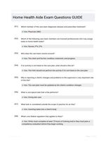 Home Health Aide Exam Questions GUIDE