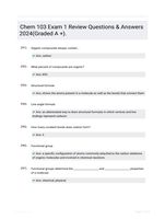 Chem 103 Exam 1 Review Questions & Answers 2024(Graded A +).