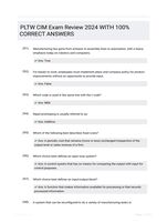 PLTW CIM Exam Review 2024 WITH 100% CORRECT ANSWERS