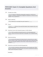 PSYC2301 Exam 3 | Complete Questions And Answers