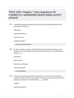 PSYC 2301 Chapter 1 Quiz Questions 39 CORRECTLY ANSWERED QUESTIONS LATEST UPDATE