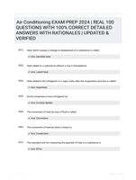 Air Conditioning EXAM PREP 2024 | REAL 100 QUESTIONS WITH 100% CORRECT DETAILED ANSWERS WITH RATIONALES | UPDATED & VERIFIED