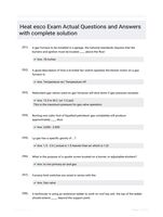 Heat esco Exam Actual Questions and Answers with complete solution