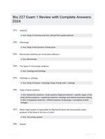 Bio 227 Exam 1 Review with Complete Answers- 2024