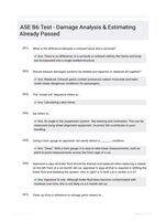 ASE B6 Test - Damage Analysis & Estimating Already Passed