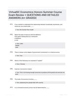 VirtualSC Economics Honors Summer Course Exam Review +  QUESTIONS AND DETAILED ANSWERS |A+ GRADED|