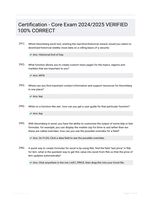 Certification - Core Exam 2024/2025   VERIFIED 100% CORRECT