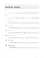 BIO 1710 UNT EXAM#1