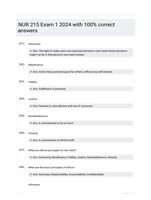 NUR 215 Exam 1  2024 with 100% correct answers