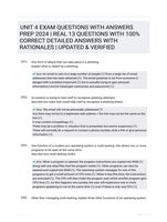 UNIT 4 EXAM QUESTIONS WITH ANSWERS PREP 2024 | REAL 13 QUESTIONS WITH 100% CORRECT DETAILED ANSWERS WITH RATIONALES | UPDATED & VERIFIED