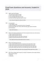Final Exam Questions and Answers, Graded A+ 2024