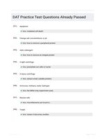 DAT Practice Test Questions Already Passed