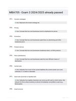 MBA705 - Exam 3 2024/2025 already passed