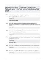 NFDN 2008 FINAL EXAM QUESTIONS (233 TERMS) WITH VERIFIED DEFINITIONS UPDATED 2024