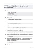 UTA Microbiology Exam 3 Questions with solutions 2024