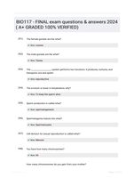 BIO117 - FINAL exam questions & answers 2024 ( A+ GRADED 100% VERIFIED)