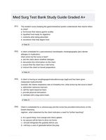 Med Surg Test Bank Study Guide Graded A+