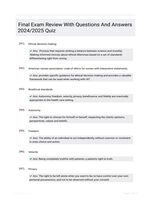 Final Exam Review With Questions And Answers 2024/2025 Quiz