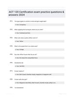 ACT 120 Certification exam practice questions & answers 2024