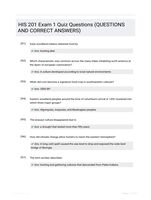HIS 201 Exam 1 Quiz Questions (QUESTIONS AND CORRECT  ANSWERS)