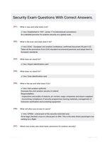 Security Exam Questions With Correct Answers.