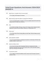 Initial Exam Questions And Answers 2024/2025 GRADED A