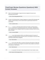 Final Exam Review Questions Questions) With Correct Answers