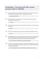 Certification - Core Exam  (all 100% correct answers) 2024 A+ GRADED