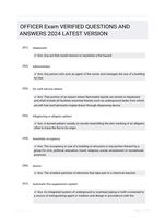 OFFICER Exam VERIFIED QUESTIONS AND  ANSWERS 2024 LATEST  VERSION