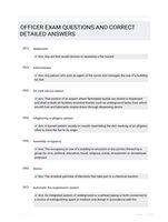 OFFICER EXAM WITH CORRECT  ANSWERS