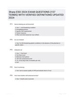 Sharp ESO 2024 EXAM QUESTIONS (157 TERMS) WITH VERIFIED DEFINITIONS UPDATED 2024