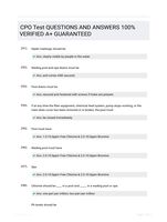 CPO Test QUESTIONS AND ANSWERS 100% VERIFIED A+ GUARANTEED