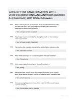APEA 3P TEST BANK EXAM 2024 WITH VERIFIED QUESTIONS AND ANSWERS (GRADED A+) Questions) With Correct Answers