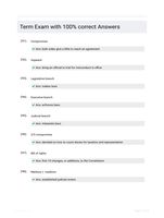 Term Exam with 100% correct Answers