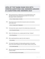 APEA 3P TEST BANK EXAM 2024 WITH VERIFIED QUESTIONS AND ANSWERS (GRADED A+) QUESTIONS AND ANSWERS 2024
