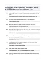 CNA Exam 2024 - Questions & Answers (Rated A+) 100% Approved Latest Update 2024