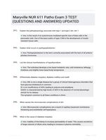 Maryville NUR 611 Patho Exam 3 TEST (QUESTIONS AND  ANSWERS) UPDATED