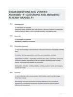 EXAM QUESTIONS AND VERIFIED  ANSWERS(111 QUESTIONS AND ANSWERS) ALREADY GRADED A+