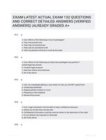 EXAM LATEST  ACTUAL EXAM 132  QUESTIONS AND CORRECT DETAILED ANSWERS  (VERIFIED ANSWERS) |ALREADY GRADED A+