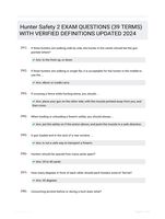 Hunter Safety 2 EXAM QUESTIONS (39 TERMS) WITH VERIFIED DEFINITIONS UPDATED 2024