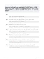 Hunter Safety Course EXAM QUESTIONS (153 TERMS) WITH VERIFIED DEFINITIONS UPDATED 2024