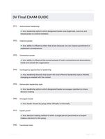 3V Final EXAM GUIDE